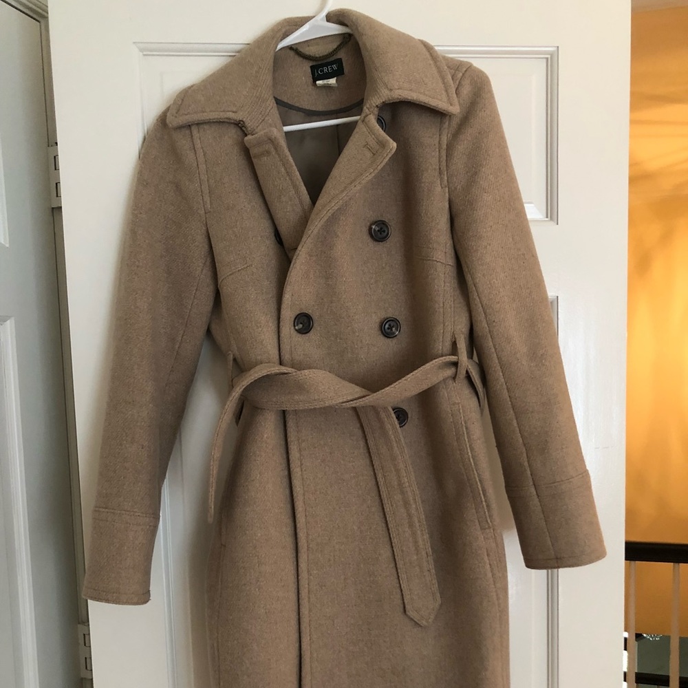 Jcrew Size 4 wool camel trench coat